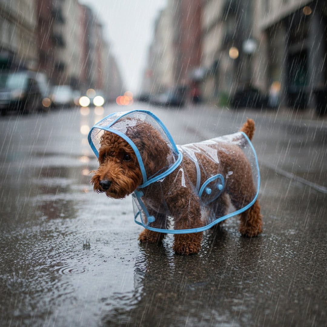 Transparent Hooded Pet Raincoat Waterproof Dog Raincoat For Rainy Walks - Image 1