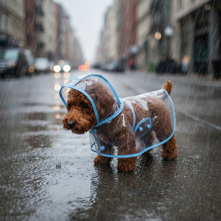 Transparent Hooded Pet Raincoat Waterproof Dog Raincoat For Rainy Walks - Image 1