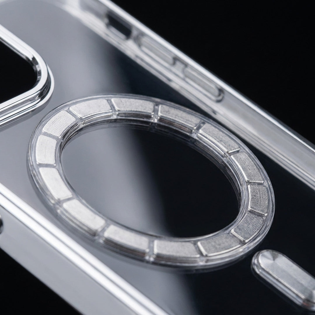 Transparent iPhone Case Magnetic With Electroplated Metal Bumper - Image 5