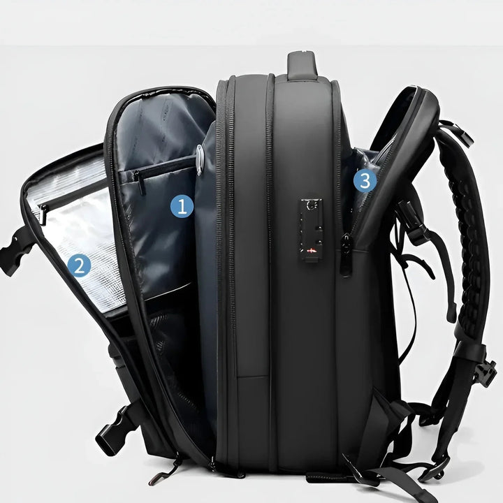 Travel Backpack with Streamlined Pu Design and Compression - Image 2