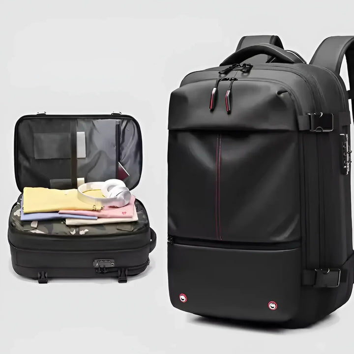 Travel Backpack with Streamlined Pu Design and Compression - Image 3