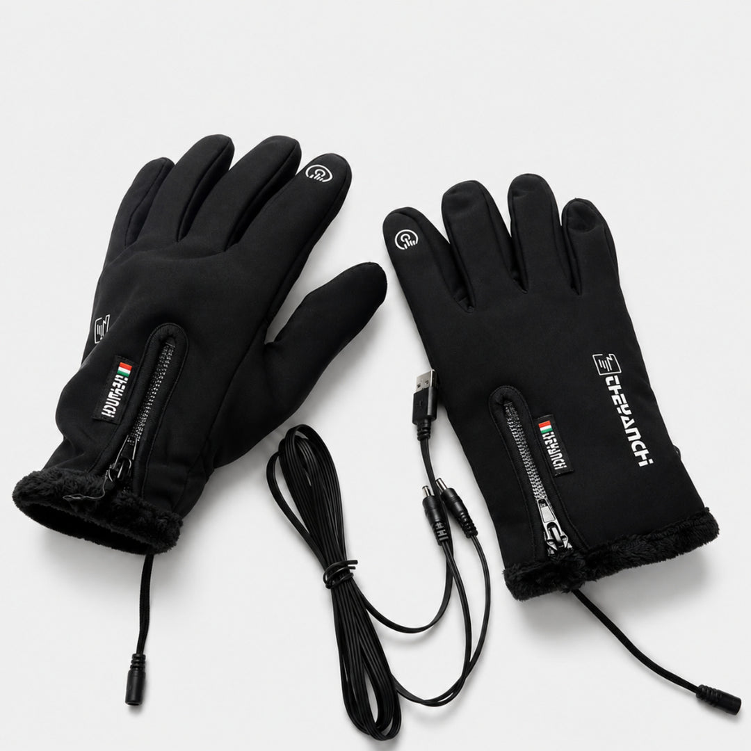 USB Heated Winter Gloves With Touchscreen Fingertips And Water-Repellent Nylon Shell - Image 1