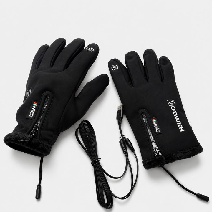 USB Heated Winter Gloves With Touchscreen Fingertips And Water-Repellent Nylon Shell - Image 1