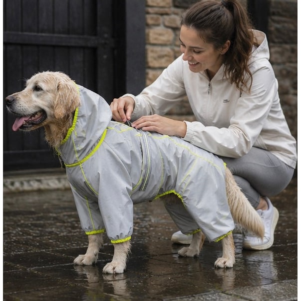 Waterproof Dog Raincoat With Legs For Large Dogs Windproof Snowproof Pet Jacket - Image 13