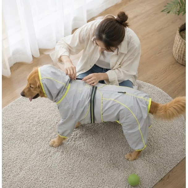 Waterproof Dog Raincoat With Legs For Large Dogs Windproof Snowproof Pet Jacket - Image 6