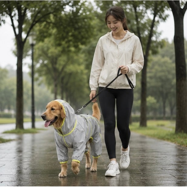 Waterproof Dog Raincoat With Legs For Large Dogs Windproof Snowproof Pet Jacket - Image 8