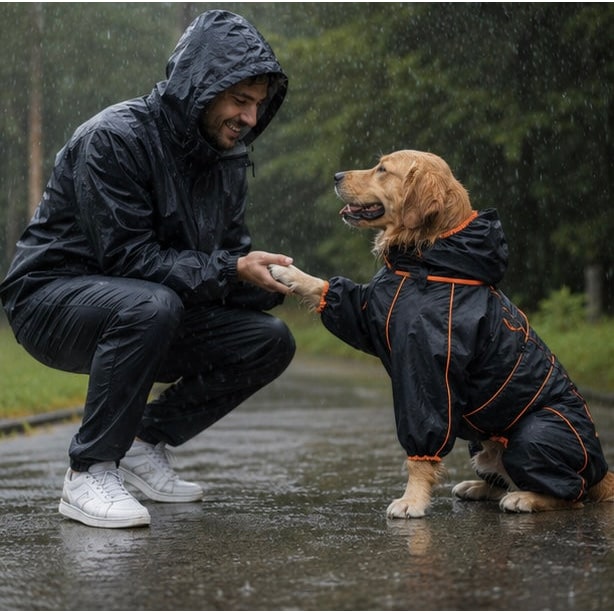 Waterproof Dog Raincoat With Legs For Large Dogs Windproof Snowproof Pet Jacket - Image 9