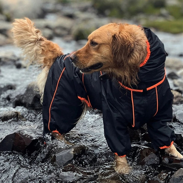 Waterproof Dog Raincoat With Legs For Large Dogs Windproof Snowproof Pet Jacket - Image 1