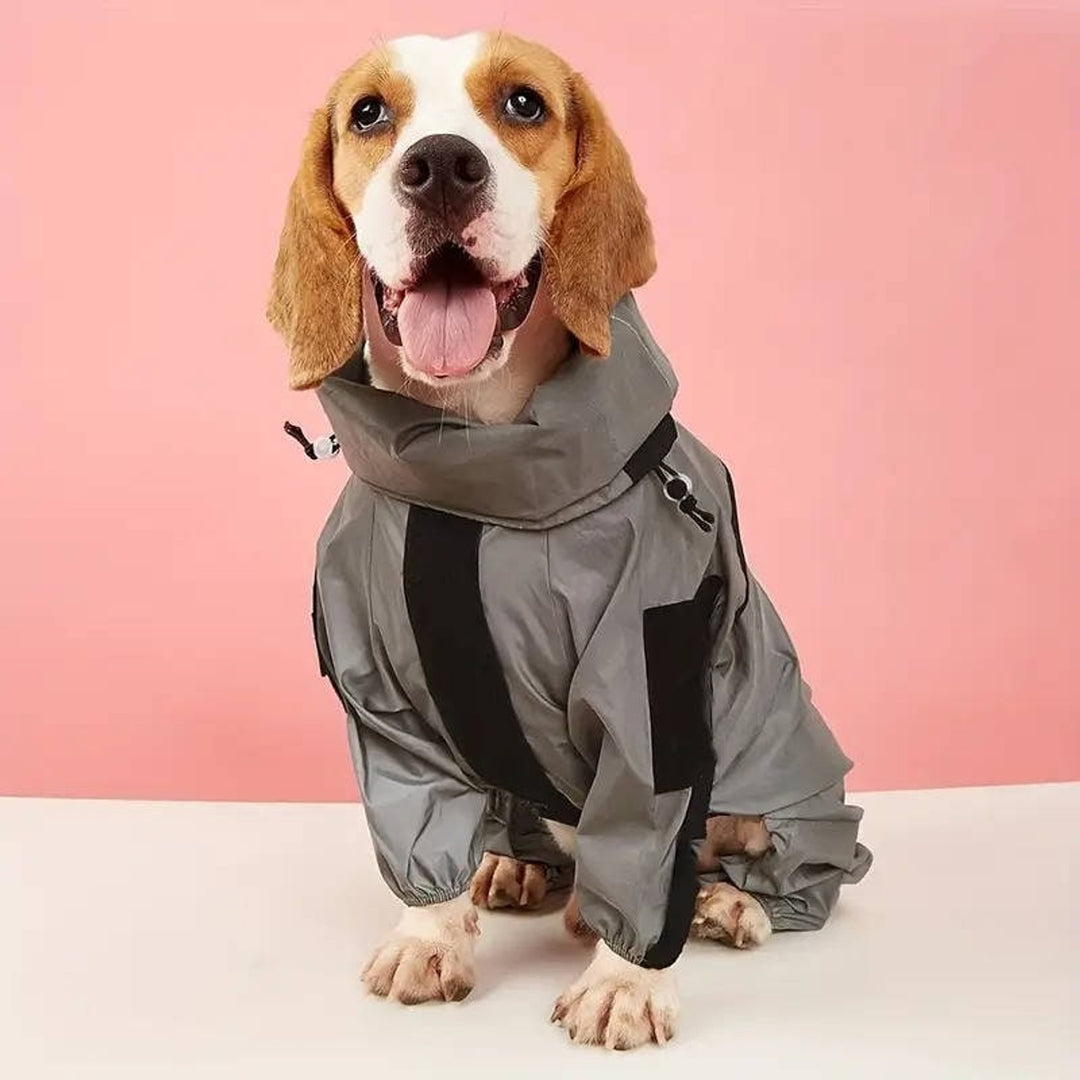 Waterproof Full Body Dog Raincoat With Reflective Strips And Storage Pocket - Image 5