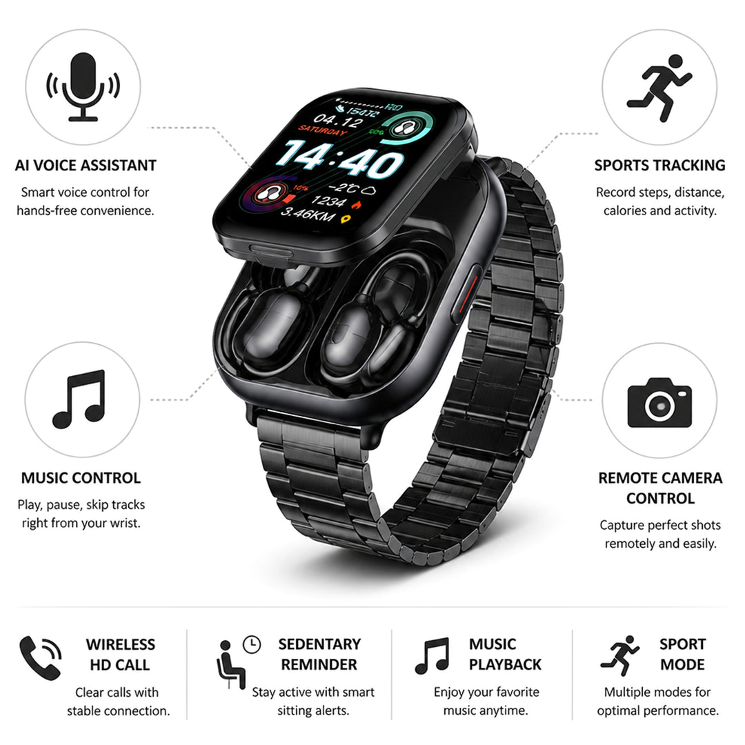Wireless Earbuds Integrated Into A HD Touchscreen Smartwatch - Image 9
