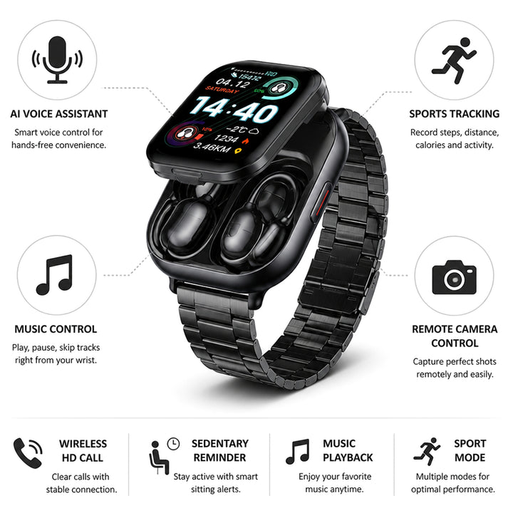Wireless Earbuds Integrated Into A HD Touchscreen Smartwatch - Image 9