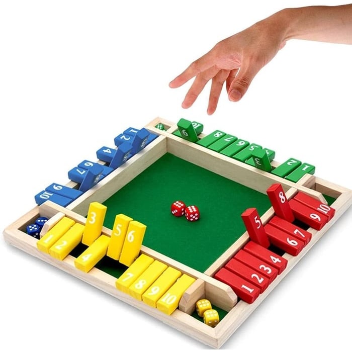 Wooden Board Game With Dice Educational Strategy Game - Image 1