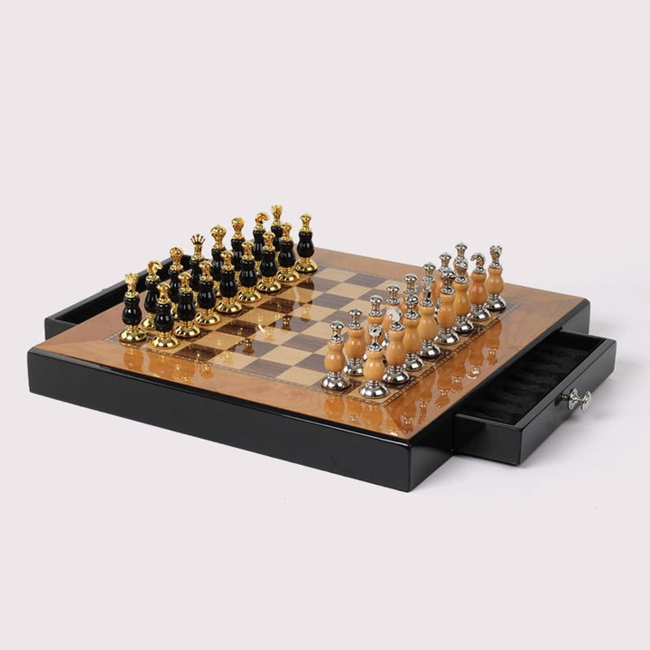Wooden Chess Set With Zinc Alloy Hand-Painted Pieces - Image 5