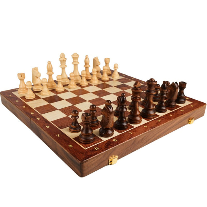 Wooden Folding Chessboard Large Solid Set For Children - Image 5