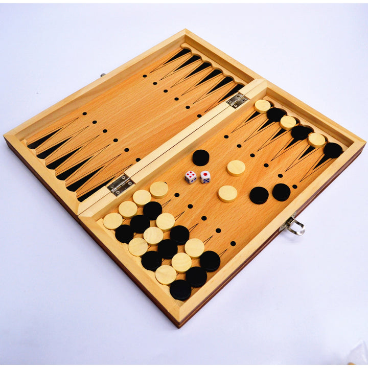 Wooden Magnetic 3 In 1 Chess Set With Folding Board - Image 2