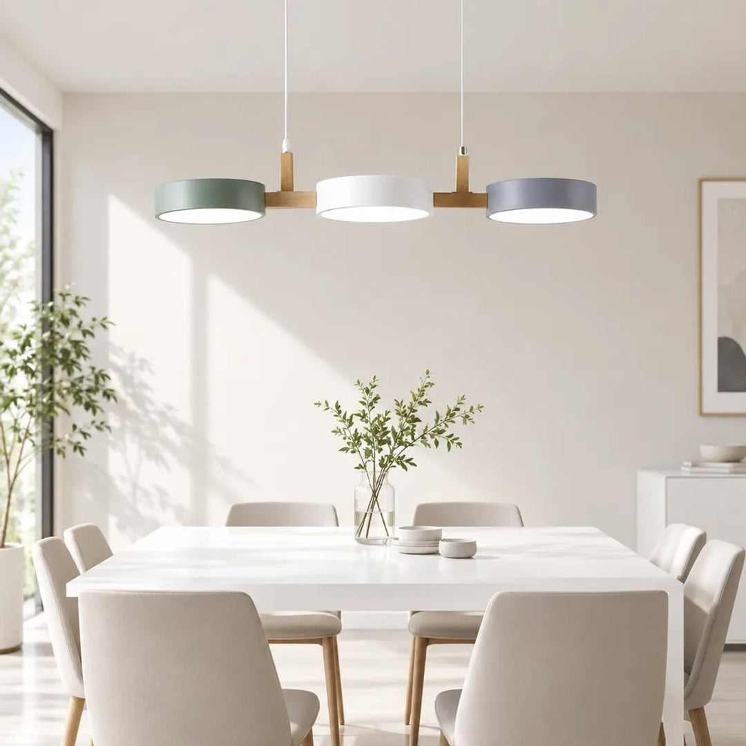 Wooden Pendant Chandelier With Adjustable Cord - Image 1