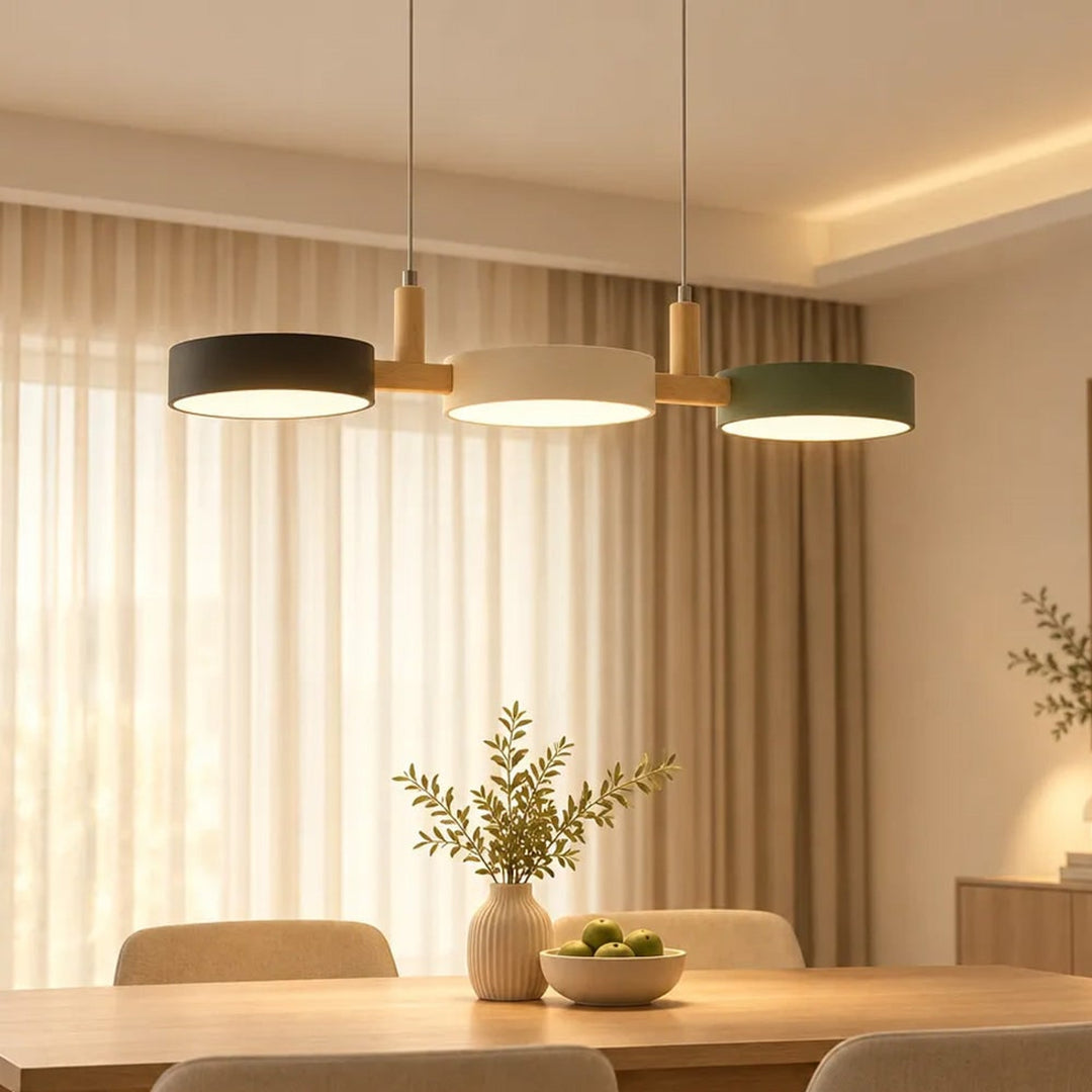 Wooden Pendant Chandelier With Adjustable Cord - Image 15
