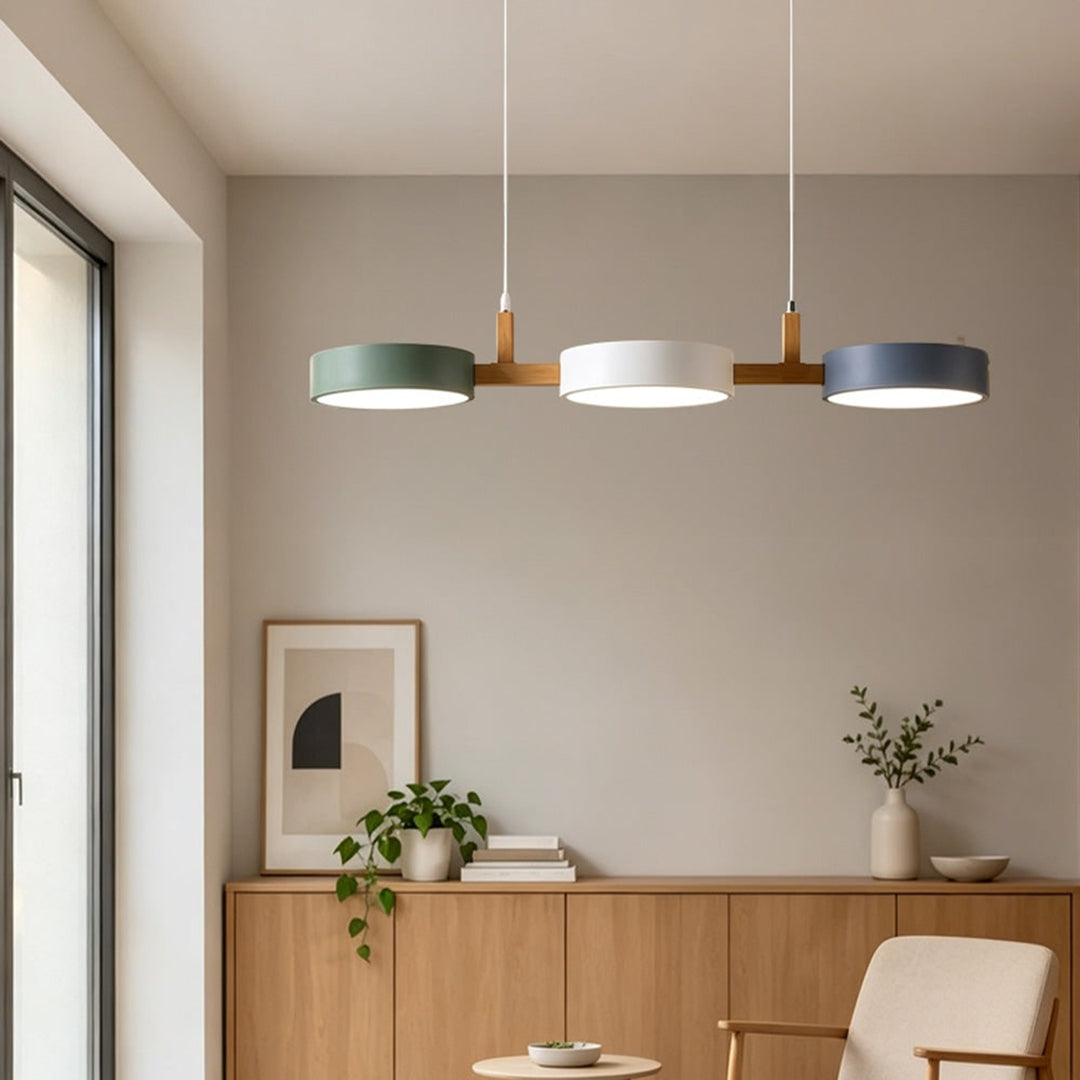 Wooden Pendant Chandelier With Adjustable Cord - Image 3