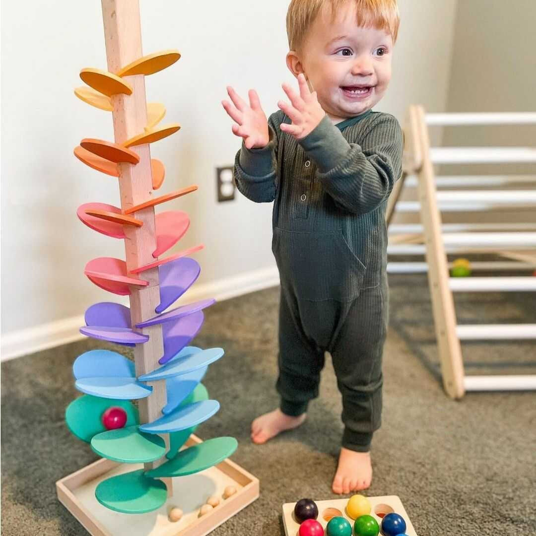 Wooden Sound Tower For Toddlers Chromatic & Auditory Exploration Sensory Toy - Image 1