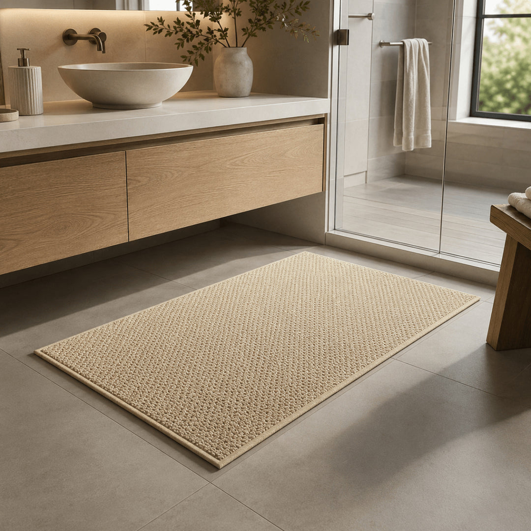 Woven Texture Absorbent Door Mat With Non-Slip Backing Quick Drying And Machine Washable - Image 2
